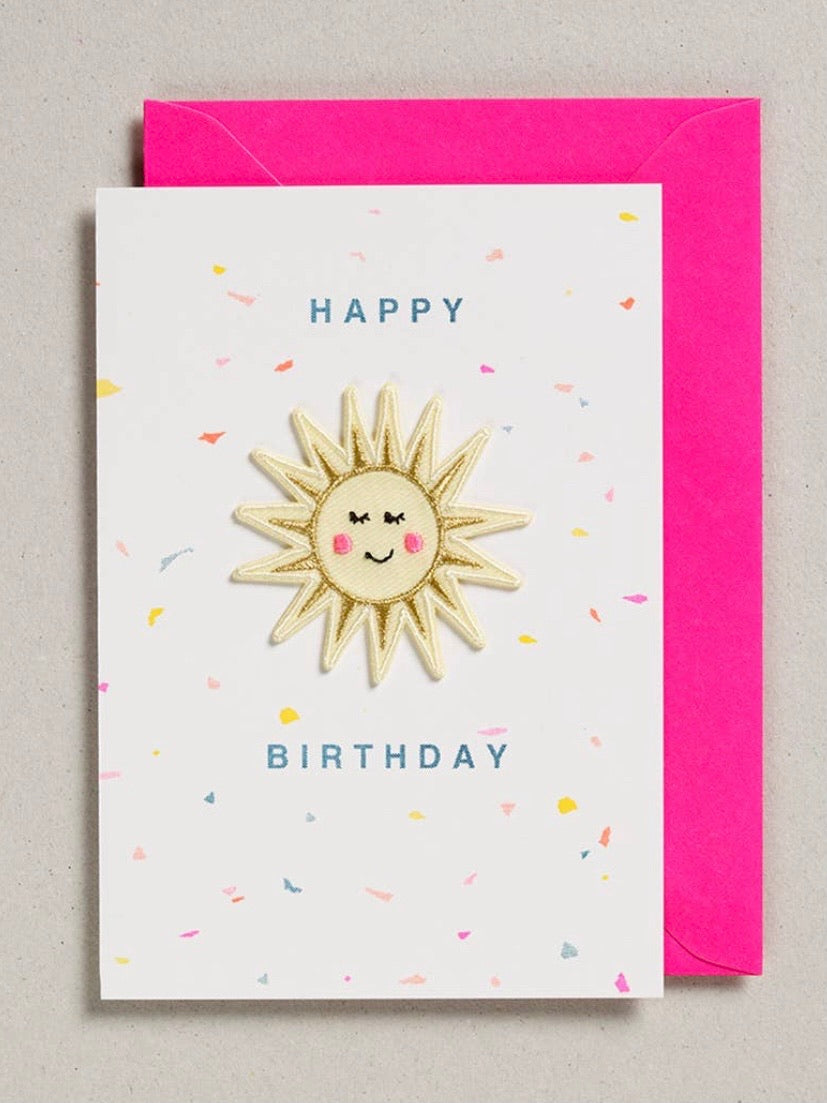 Iron On Patch Card - Happy Birthday Rainbow or Sunshine - Andnest.com
