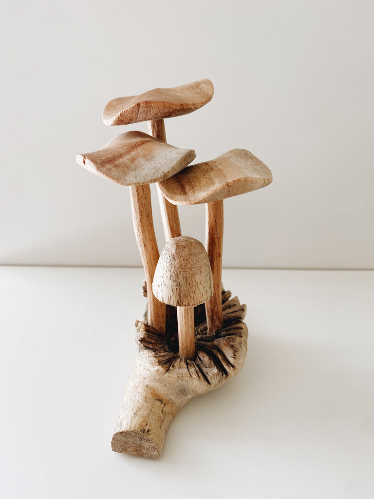 Hand Carved Wooden Mushrooms - Andnest.com