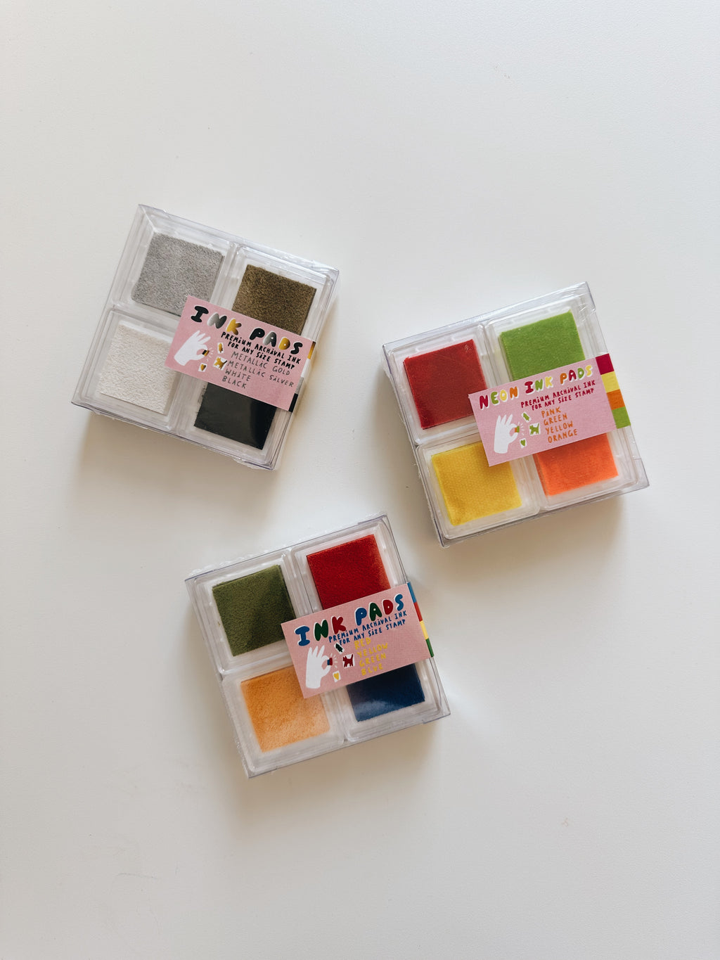 Chroma Ink Pad - Neon, Gold/Silver or Red/Yellow/Green - Andnest.com