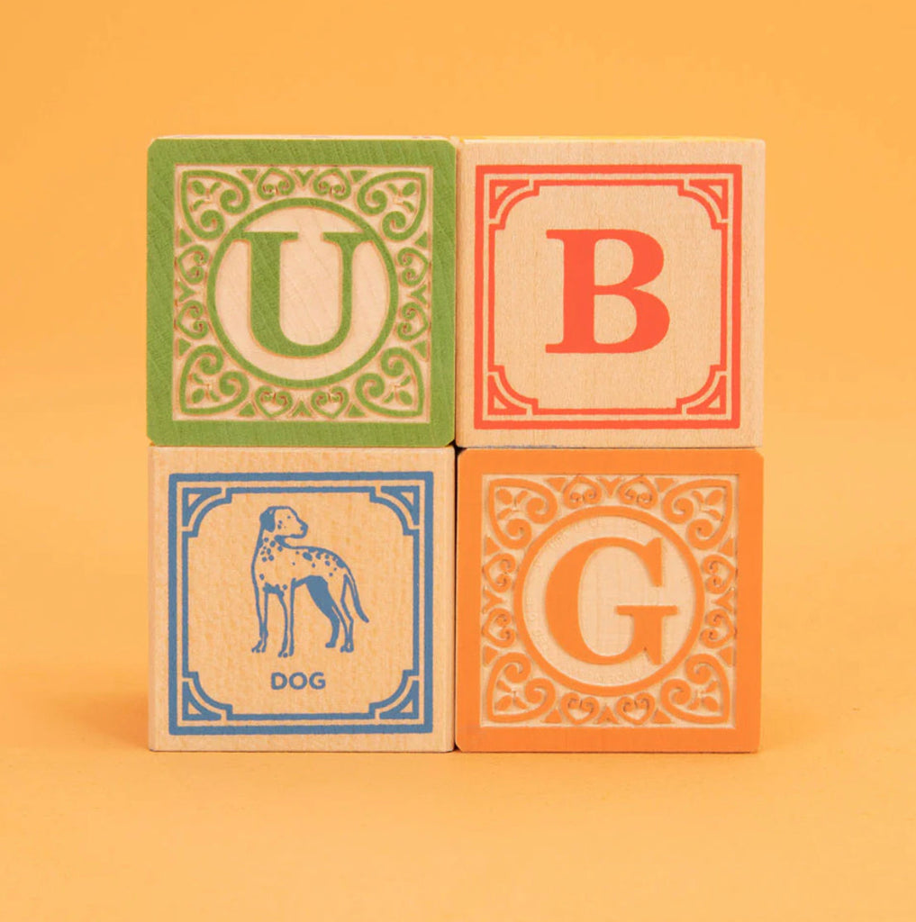 Uncle Goose Classic Wooden ABC Blocks with Wagon - Andnest.com