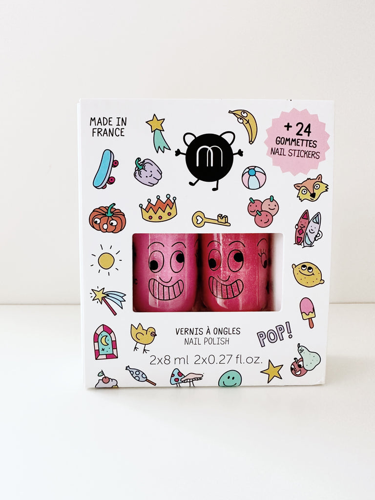 Nailmatic Kids Duo Nail Polish with Sticker Set - POP - Andnest.com