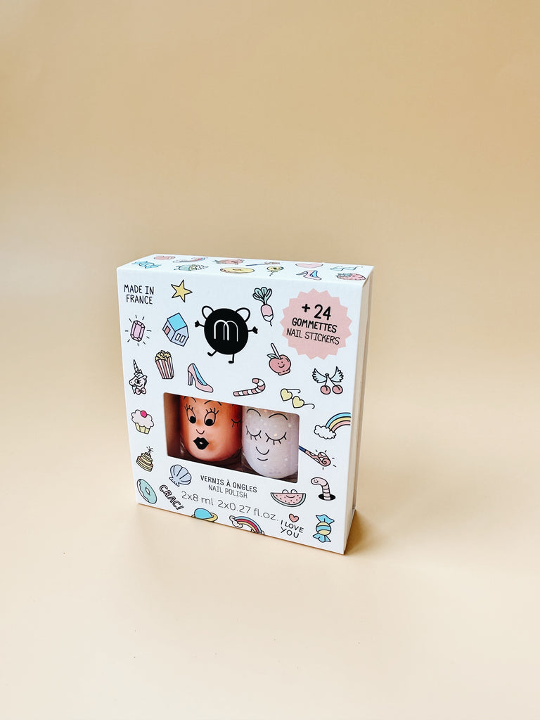 Nailmatic Kids Duo Nail Polish with Sticker Set - Andnest.com