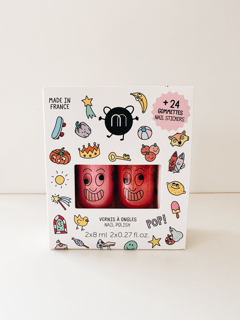 Nailmatic Kids Duo Nail Polish with Sticker Set - POP - Andnest.com