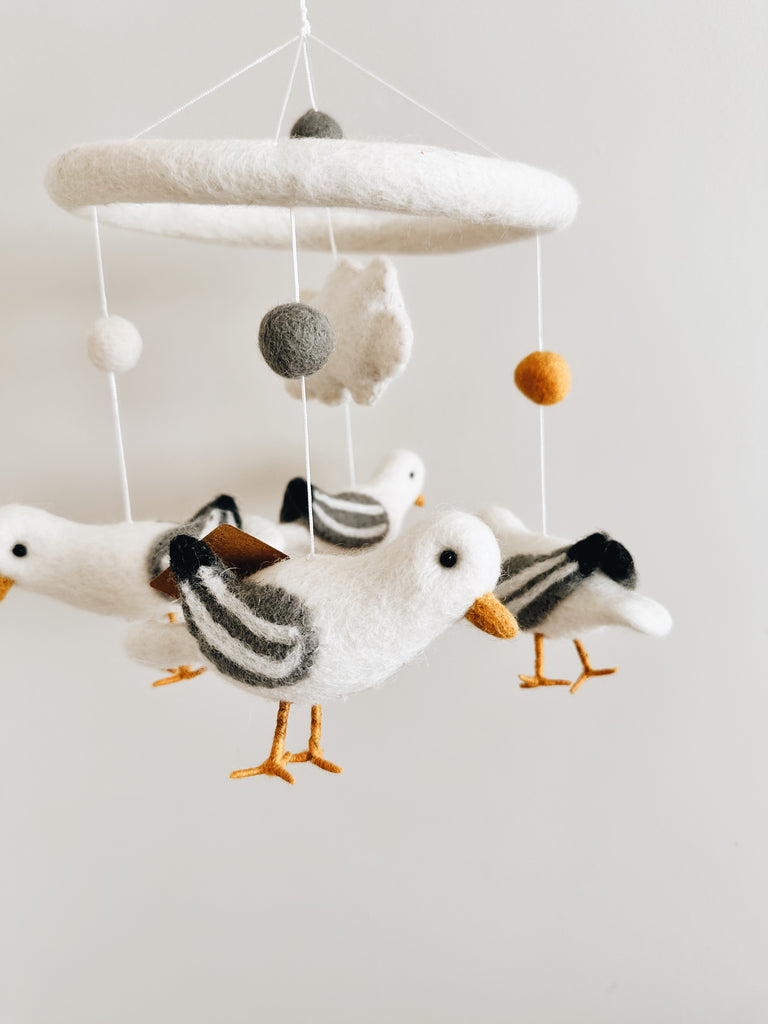 Handmade Wool Felt Mobile - Seagulls - Andnest.com