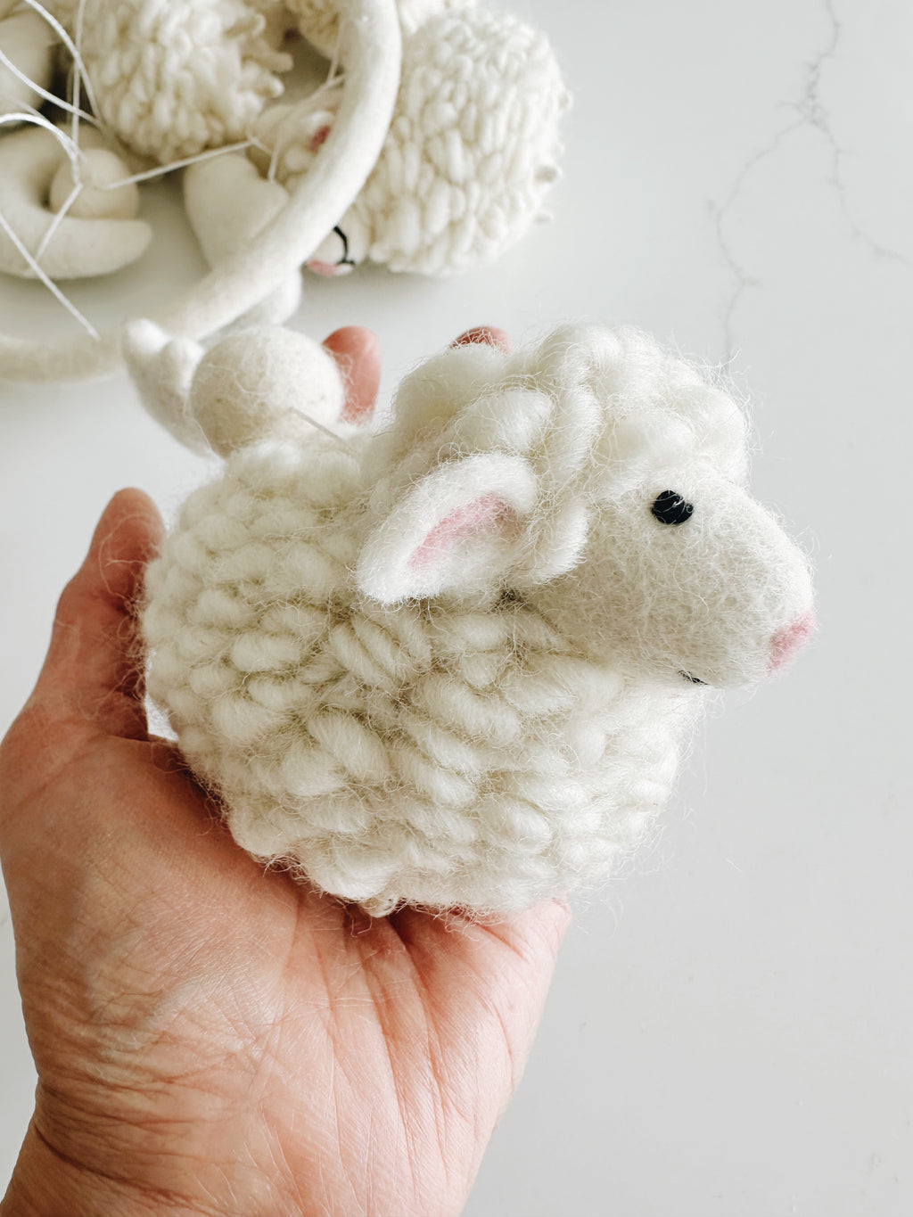 Handmade Wool Felt Mobile - Sheep - Andnest.com