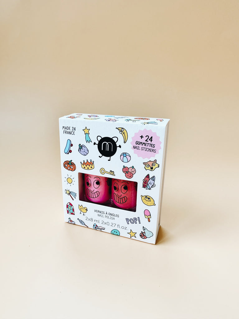 Nailmatic Kids Duo Nail Polish with Sticker Set - POP - Andnest.com