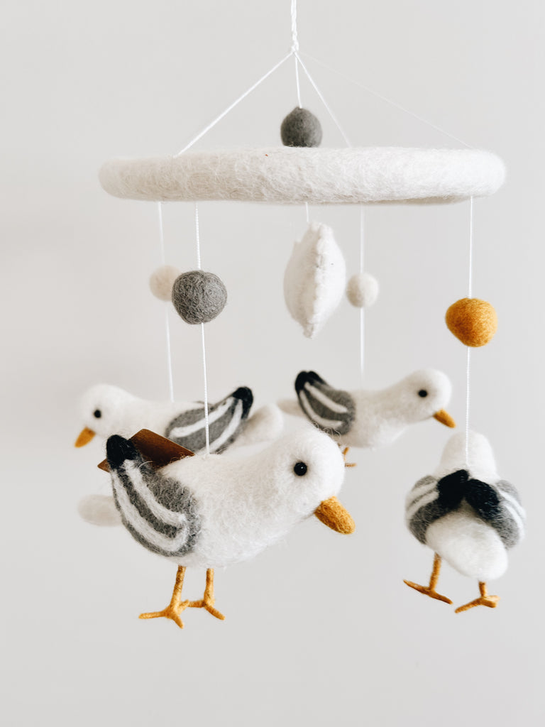 Handmade Wool Felt Mobile - Seagulls - Andnest.com