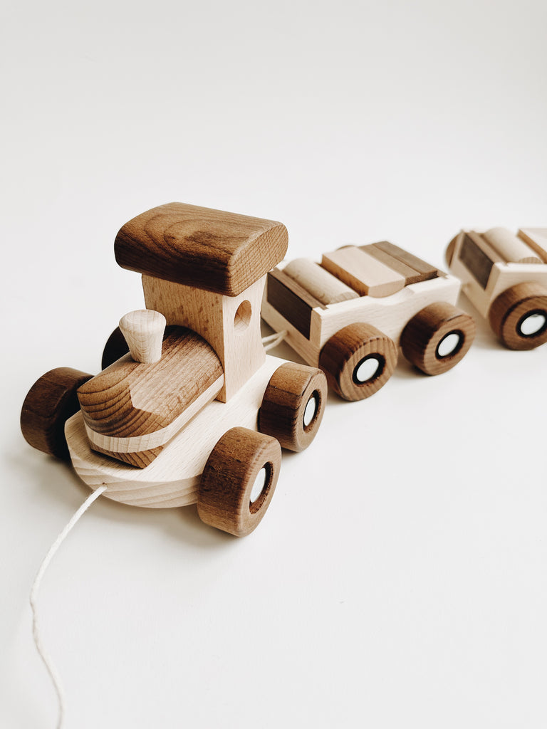 Wooden Pull-Along Train - Wooden Blocks - Andnest.com