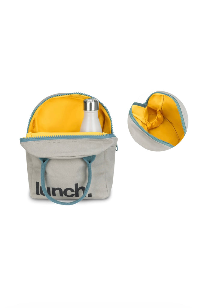 Fluf Organic Cotton Lunch Bag - Grey/Midnight - Andnest.com