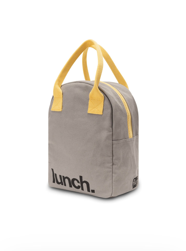 Fluf Organic Cotton Lunch Bag - Grey/Yellow - Andnest.com