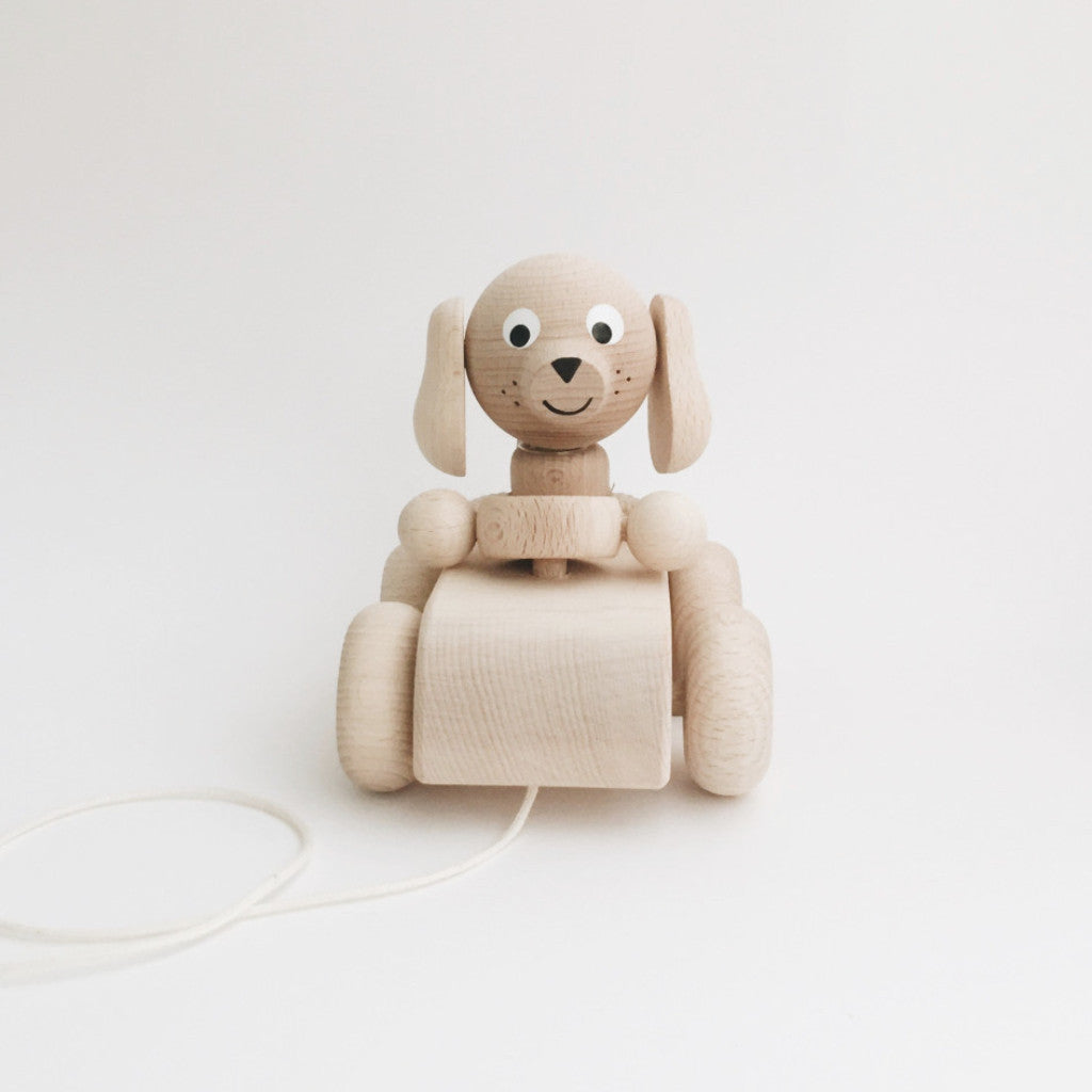 Wooden Pull-Along Puppy/Dog - Andnest.com