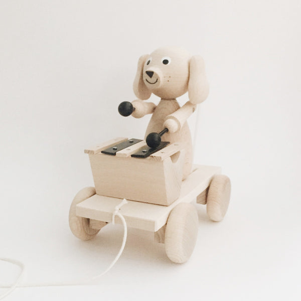 Wooden Pull-Along Puppy With Xylophone - Andnest.com
