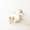 Wooden Pull-Along Mother/Daddy Duck and Baby Duckling - Andnest.com