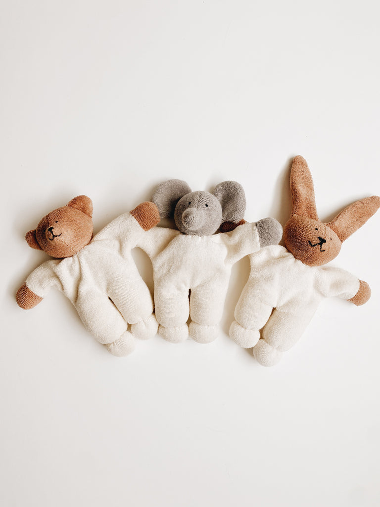 Organic Cotton Rattles - Bear, Elephant, Bunny - Andnest.com