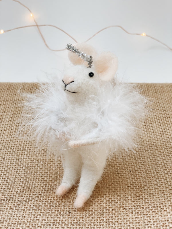 Felt Mice Ornament - Angelic and Fluffy Mouse Ornament - Andnest.com