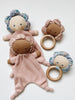 Baby Flower Doll Teether Rattle - Posy Pink or Liberty Blue - Andnest.com