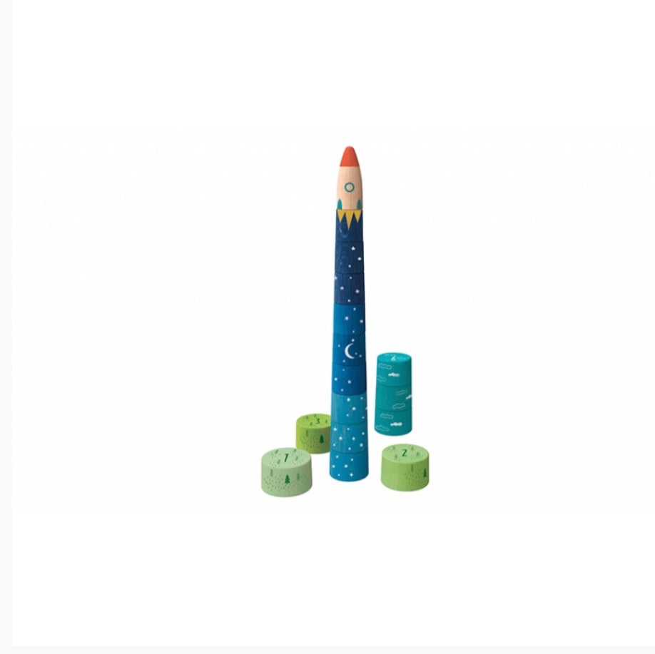 Wooden Stacking Rocket - Andnest.com