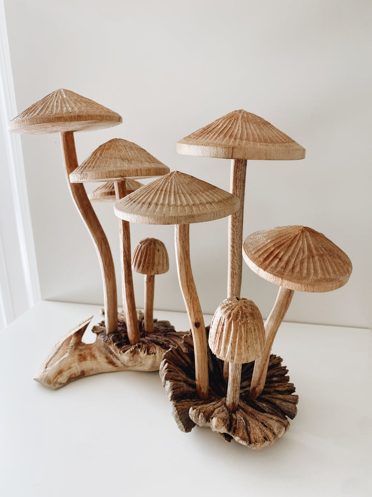 Hand Carved Wooden Mushrooms– Andnest