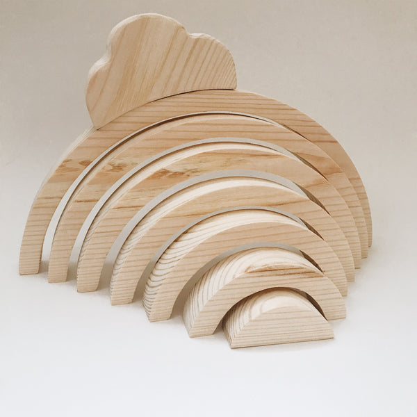 Wooden Rainbow Tunnel with a cloud - Andnest.com