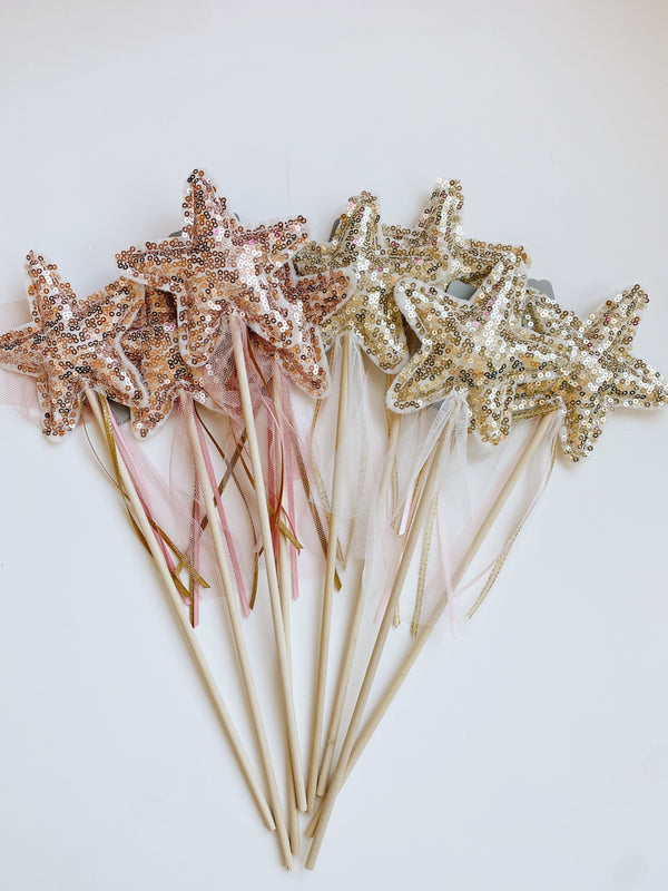 Sequin Star Wand - Pink or Gold - Andnest.com