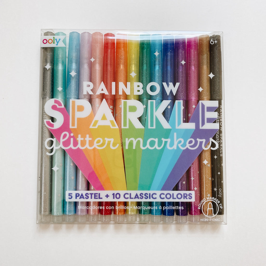Rainbow Sparkle Glitter Markers - Andnest.com