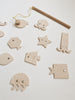 Wooden Fishing Set - 2 Fishing Rods & 12 Sea Creatures - Andnest.com