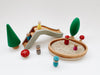 Wooden Playground - Sandbox and slide with trees and peg people - Andnest.com