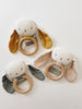 Baby Bunny Teether Rattle - Pink, Grey or Butterscotch - Andnest.com