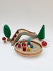 Wooden Playground - Sandbox and slide with trees and peg people - Andnest.com