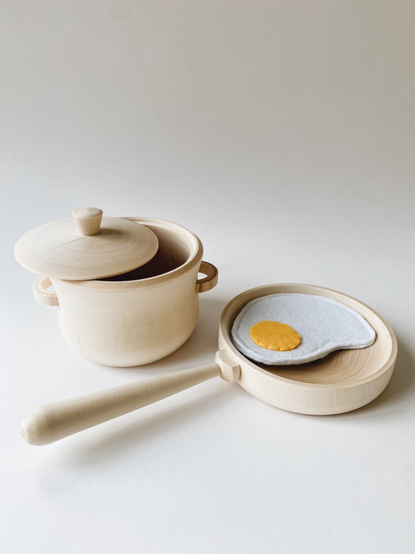 Wooden Pot and Pan Set + Breakfast Egg - Andnest.com