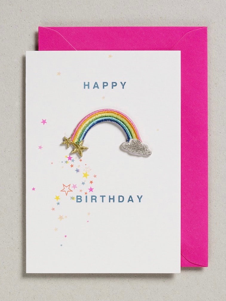Iron On Patch Card - Happy Birthday Rainbow or Sunshine - Andnest.com