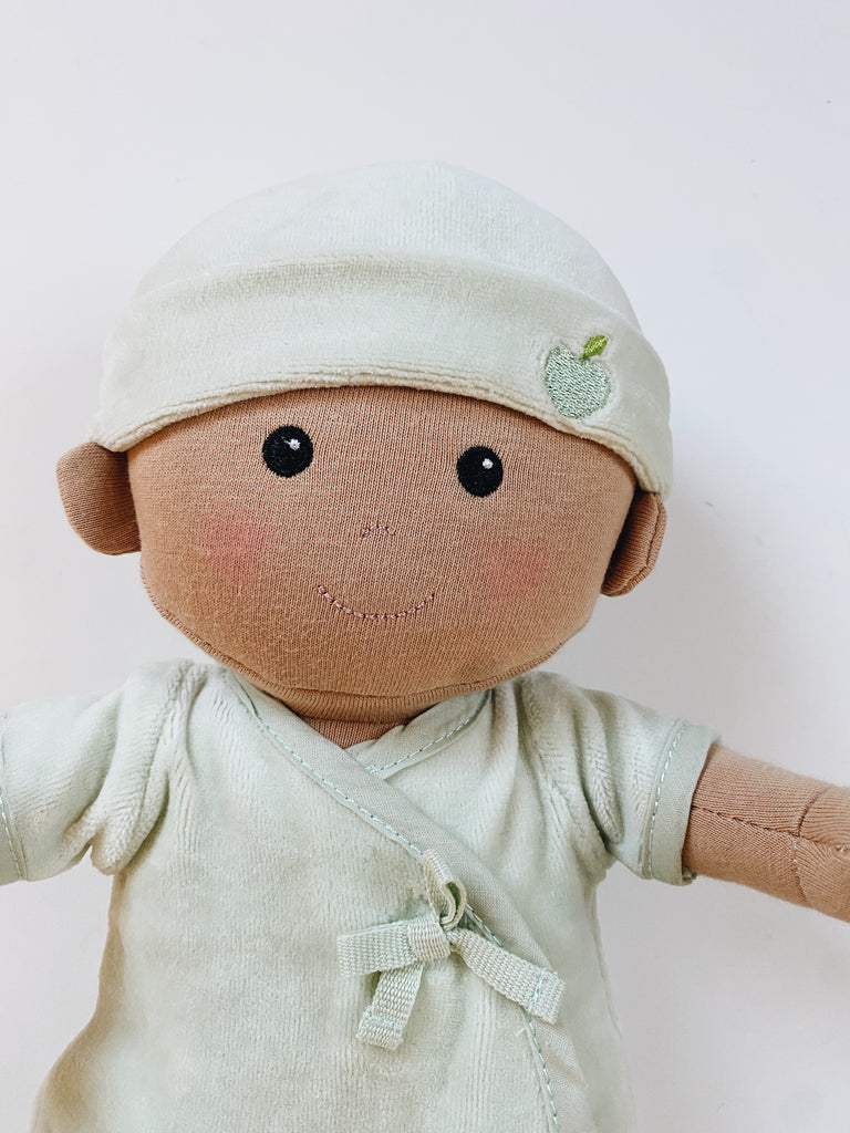 Organic Cotton Baby Doll - Mint Green - Andnest.com