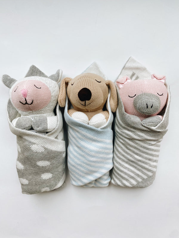 Burrito Baby - Lamb, Puppy, Pig Stuffed Animal/Tooth Fairy Pillow - Andnest.com