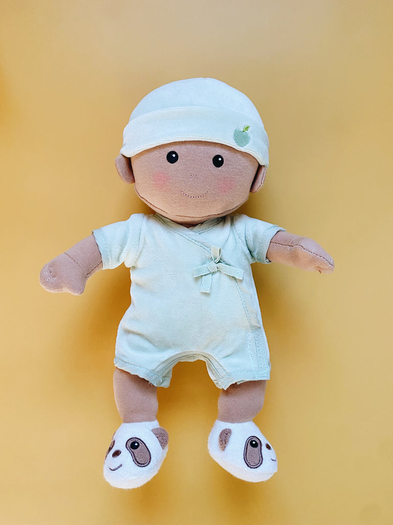 Organic Cotton Baby Doll - Mint Green - Andnest.com