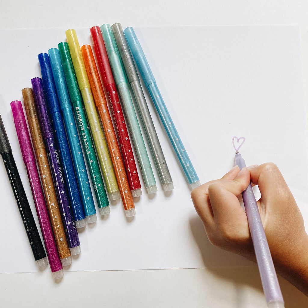 Rainbow Sparkle Glitter Markers - Andnest.com