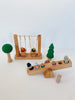 Wooden Playground - Seesaw and swings with trees and peg people - Andnest.com