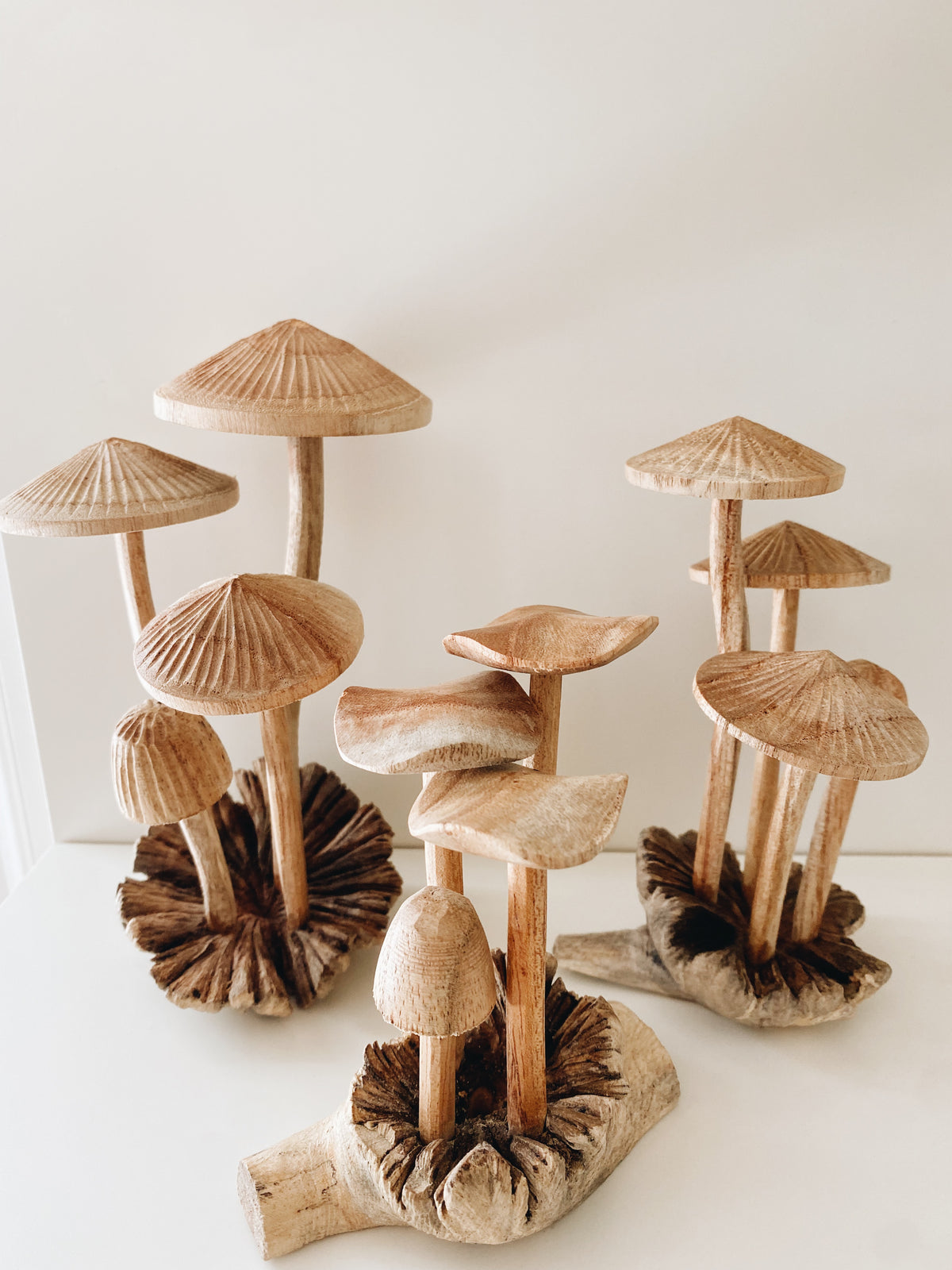 Carved Wooden Mushroom Hand Painted Mushroom Woodland Forest