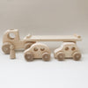 Wooden Car Carrier Truck and Cars with One Truck, Two Cars and One Driver - Andnest.com