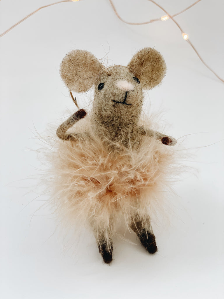Felt Mice Ornament - Angelic and Fluffy Mouse Ornament - Andnest.com