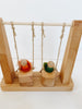 Wooden Playground - Seesaw and swings with trees and peg people - Andnest.com