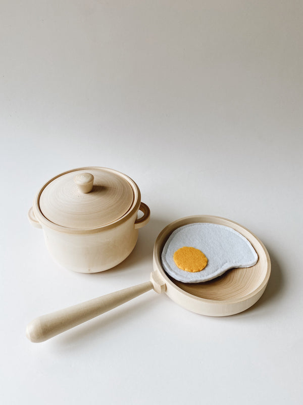 Wooden Pot and Pan Set + Breakfast Egg - Andnest.com