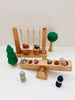 Wooden Playground - Seesaw and swings with trees and peg people - Andnest.com